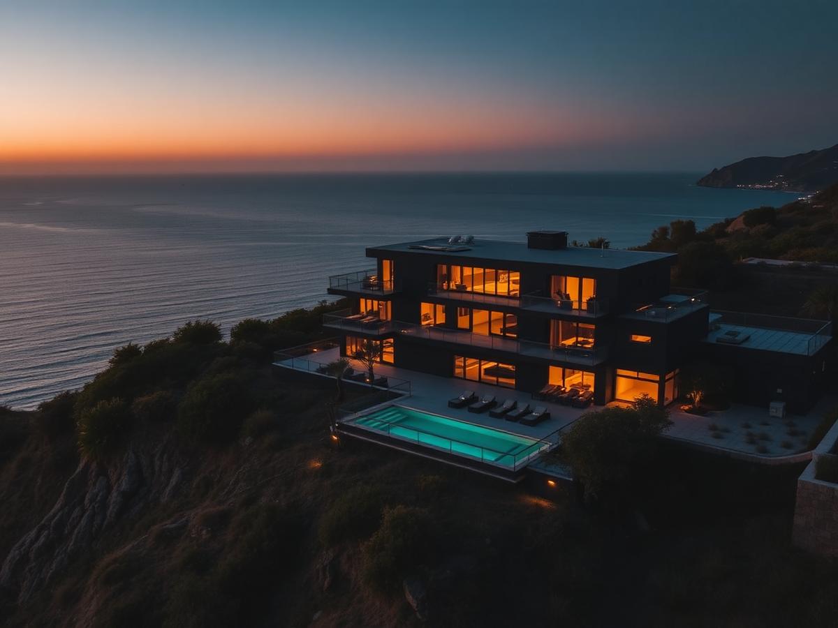 Coastal Estate — Aerial Approach