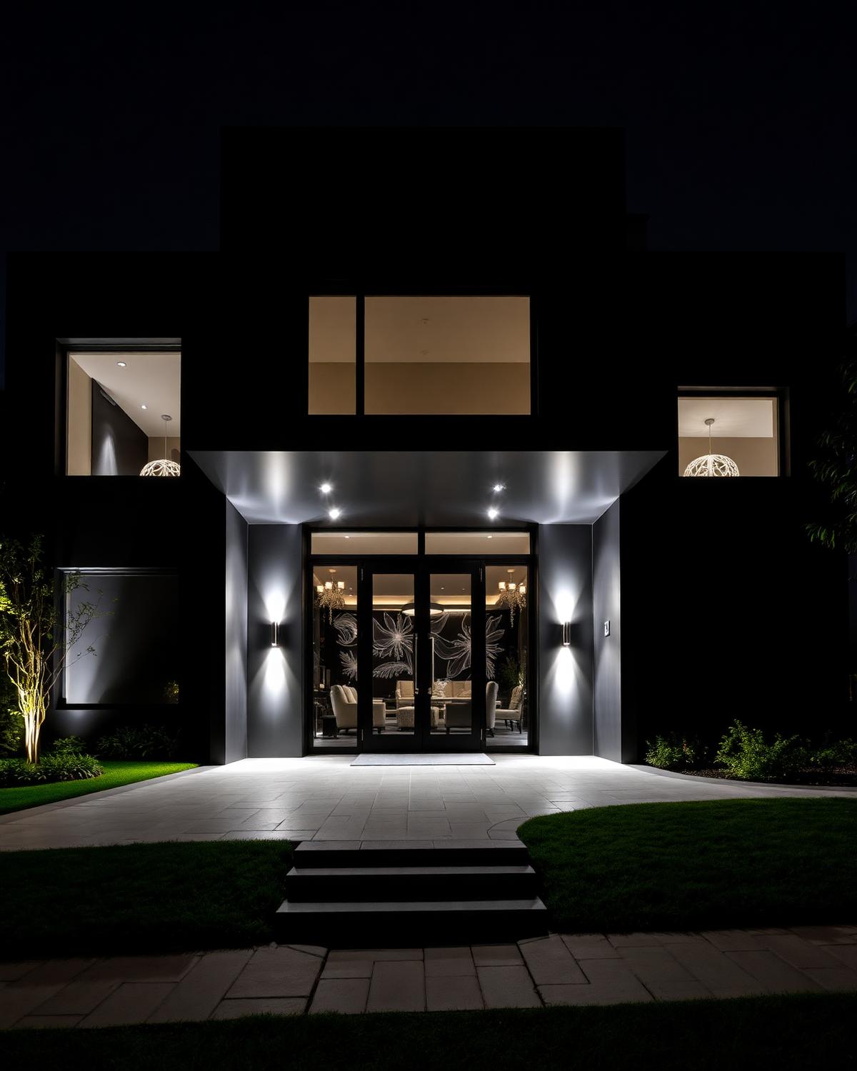 Matte Black Facade — Twilight